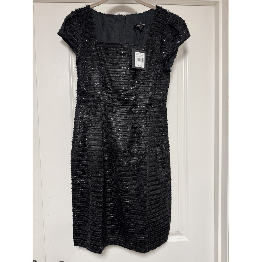 Nanette Lepore Women's Square-Neck Frayed Shimmer Dress‎